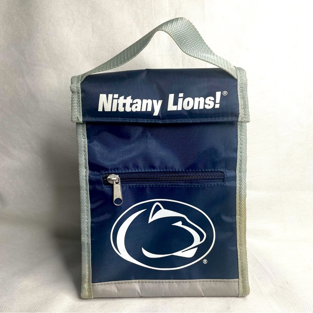 Penn State Nittany Lions Logo Insulated Lunch Bag PSU Handle Strap Zipper Pocket